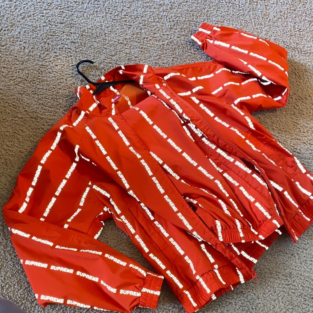 Fw 18 Supreme orange Track Jacket and Pants Set